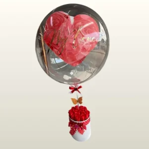 Globo burbuja personalizada+ Rosas eternas
