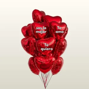 Globo corazón con helio personalizado