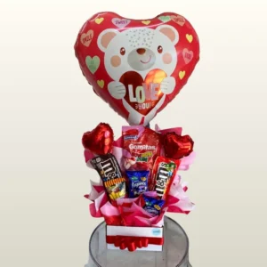 Globo de oso con helio acompañado +  dulces