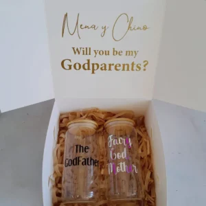 Cajita personalizada + 2 Cooler de vidrio personalizadas