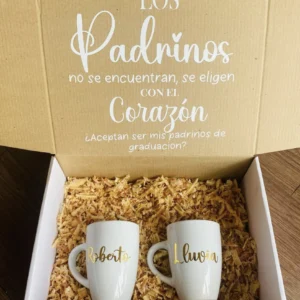 Tazas personalizadas + cajita personalizada